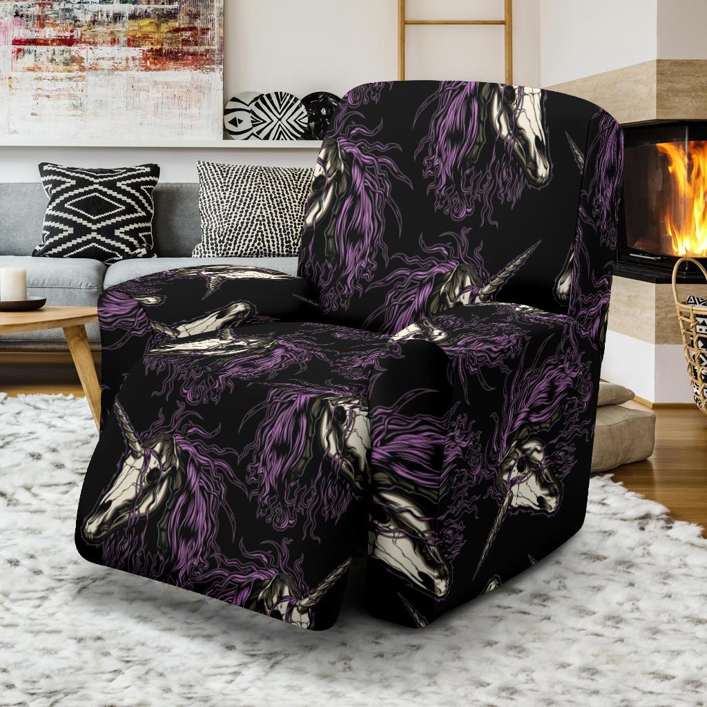Unicorn Skull head Recliner Slipcover-JORJUNE.COM