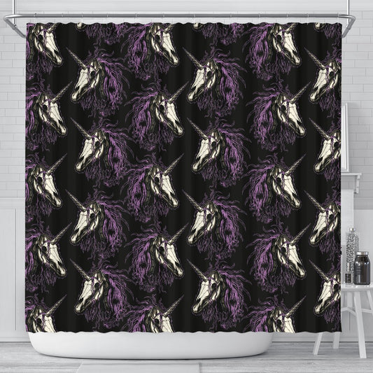 Unicorn Skull Head Shower Curtain