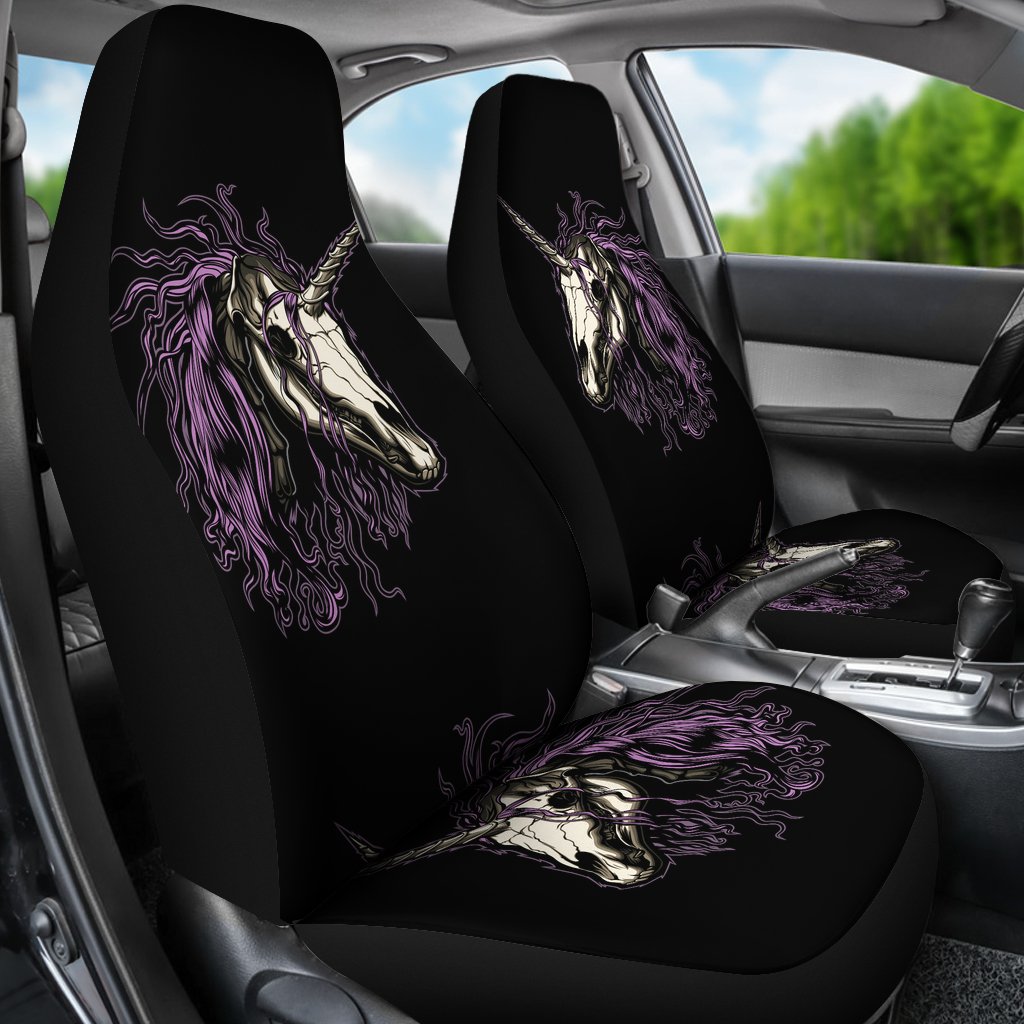 Unicorn Skull Head Universal Fit Car Seat Covers