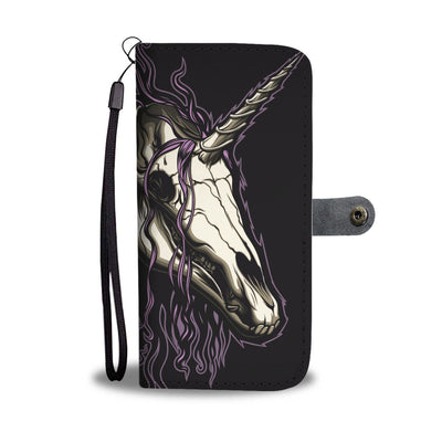 Unicorn Skull Head Wallet Phone Case