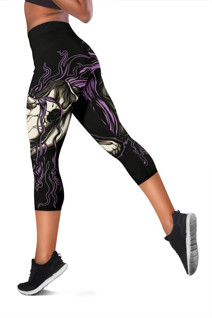 Unicorn Skull Head Women Capris
