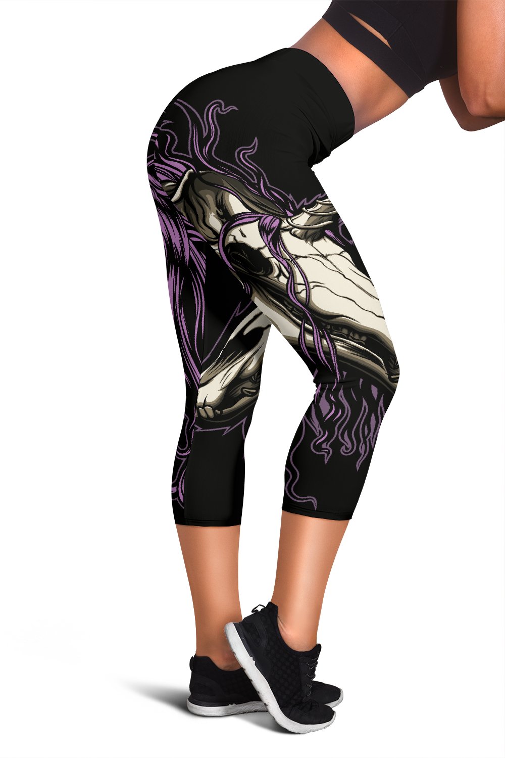 Unicorn Skull Head Women Capris