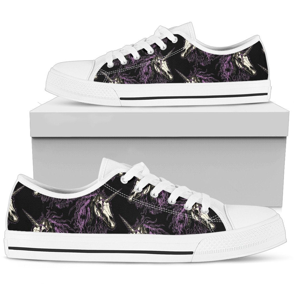 Unicorn Skull head Women Low Top Shoes