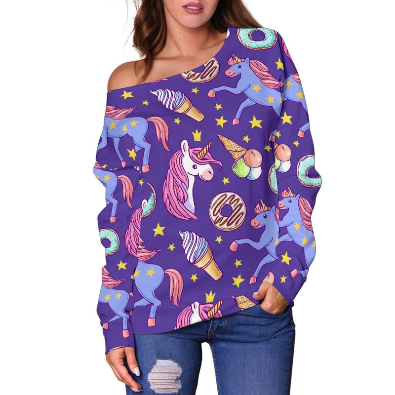 Unicorn Sweety Off Shoulder Sweatshirt