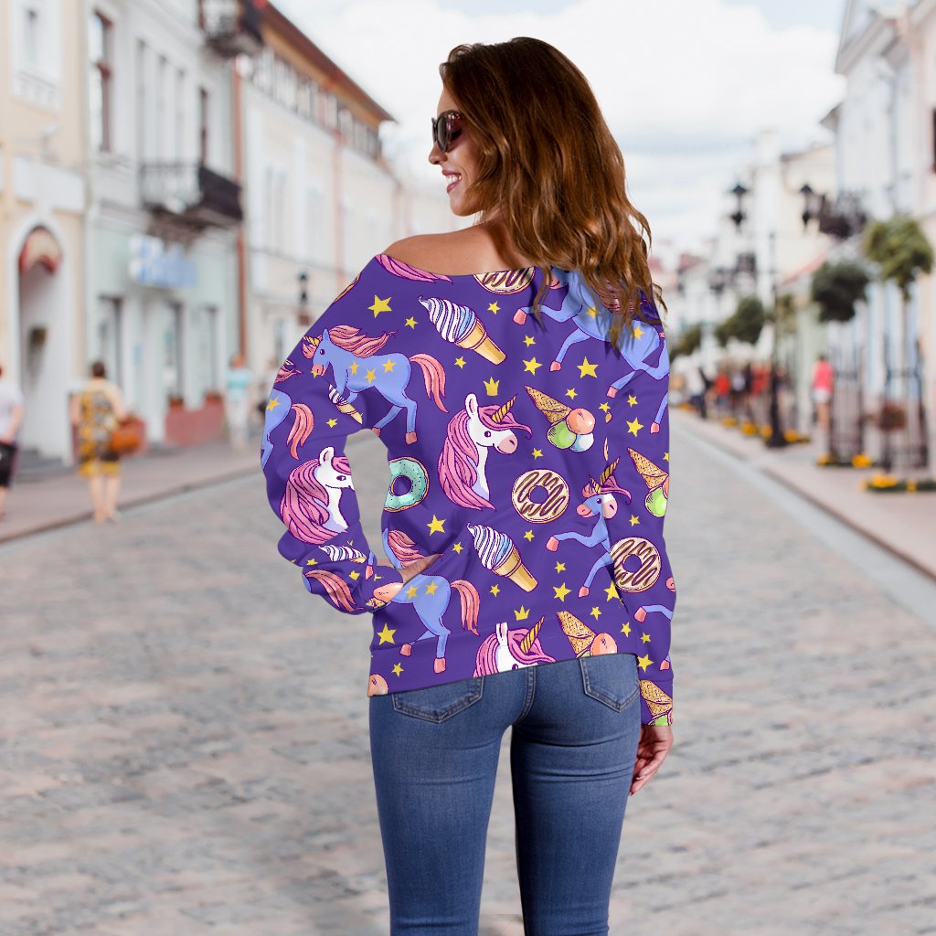Unicorn Sweety Off Shoulder Sweatshirt
