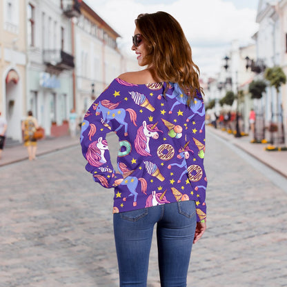 Unicorn Sweety Off Shoulder Sweatshirt
