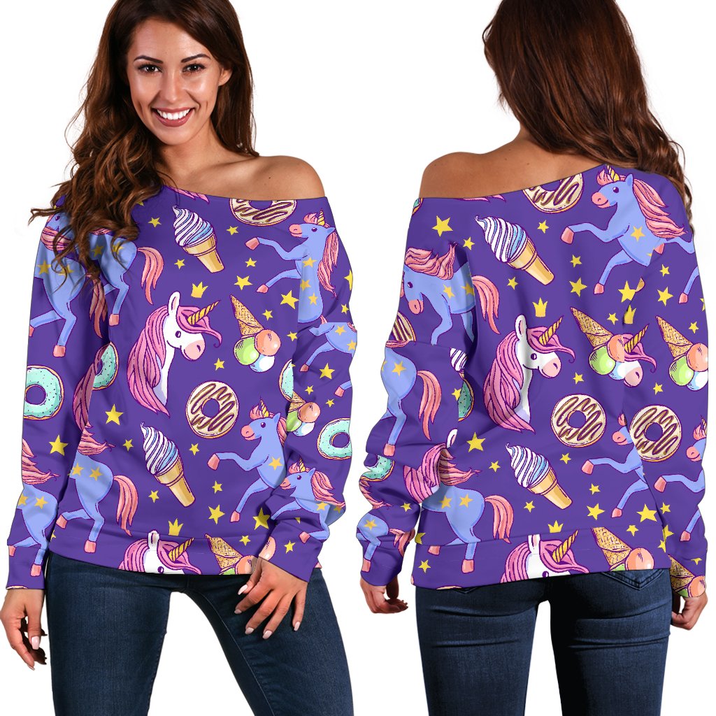 Unicorn Sweety Off Shoulder Sweatshirt