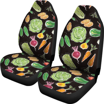 Vegan Draw Themed Design Print Universal Fit Car Seat Covers-JorJune