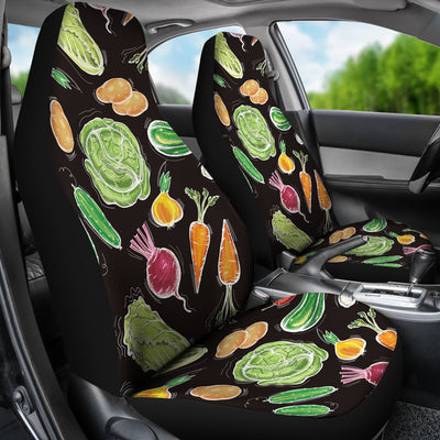 Vegan Draw Themed Design Print Universal Fit Car Seat Covers-JorJune