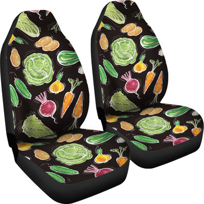 Vegan Draw Themed Design Print Universal Fit Car Seat Covers-JorJune