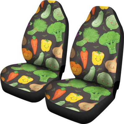 Vegan Funny Themed Design Print Universal Fit Car Seat Covers-JorJune