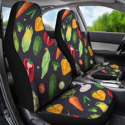 Vegan Pattern Themed Design Print Universal Fit Car Seat Covers-JorJune