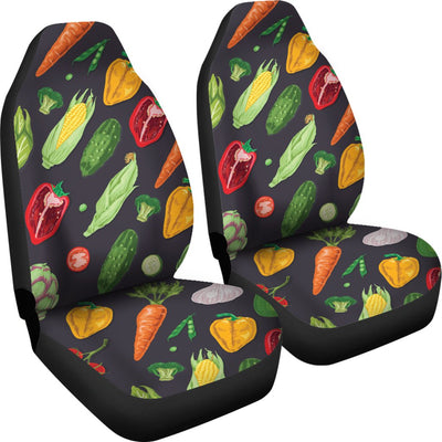 Vegan Pattern Themed Design Print Universal Fit Car Seat Covers-JorJune