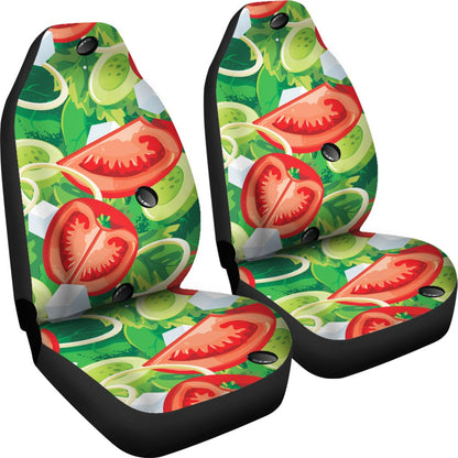 Vegan Salad Themed Design Print Universal Fit Car Seat Covers-JorJune