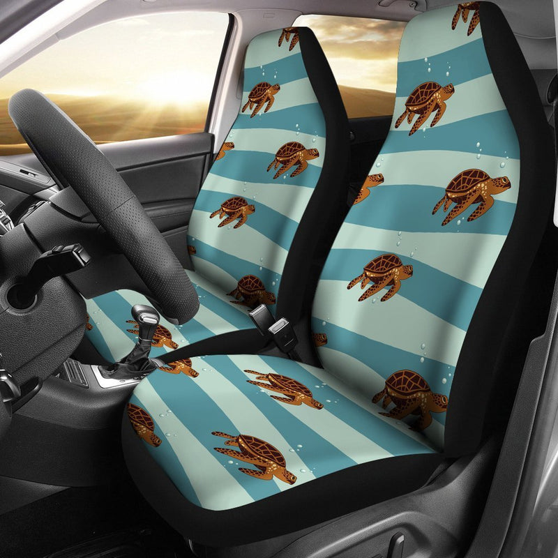 Vintage color Sea Turtle Pattern Universal Fit Car Seat Covers