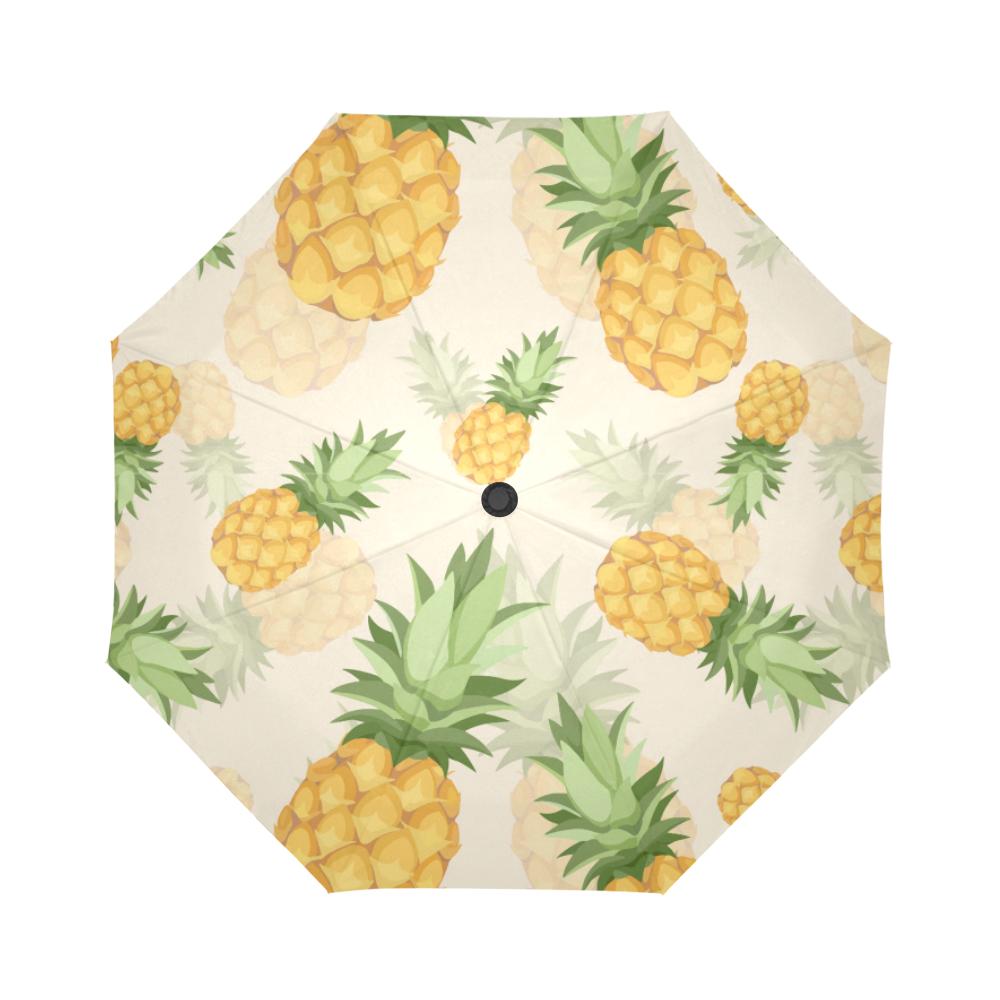 Vintage Pineapple Tropical Automatic Foldable Umbrella