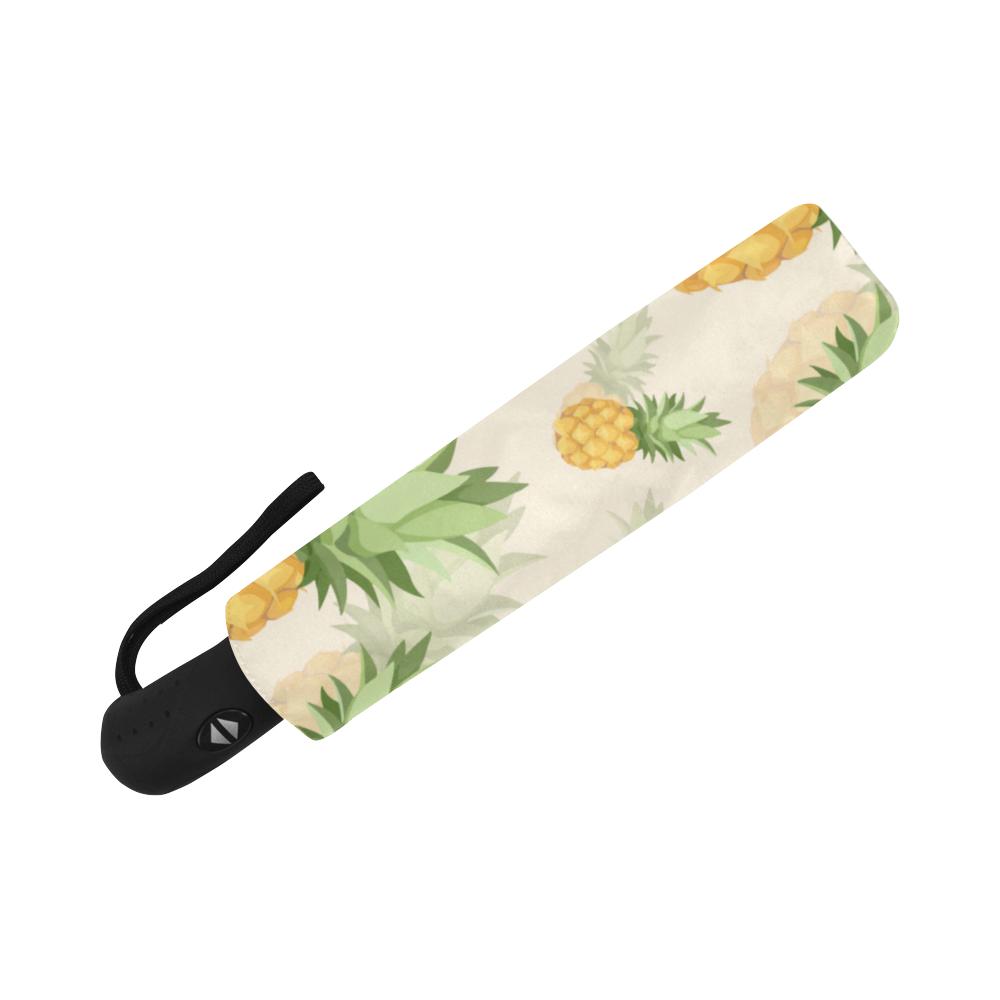 Vintage Pineapple Tropical Automatic Foldable Umbrella