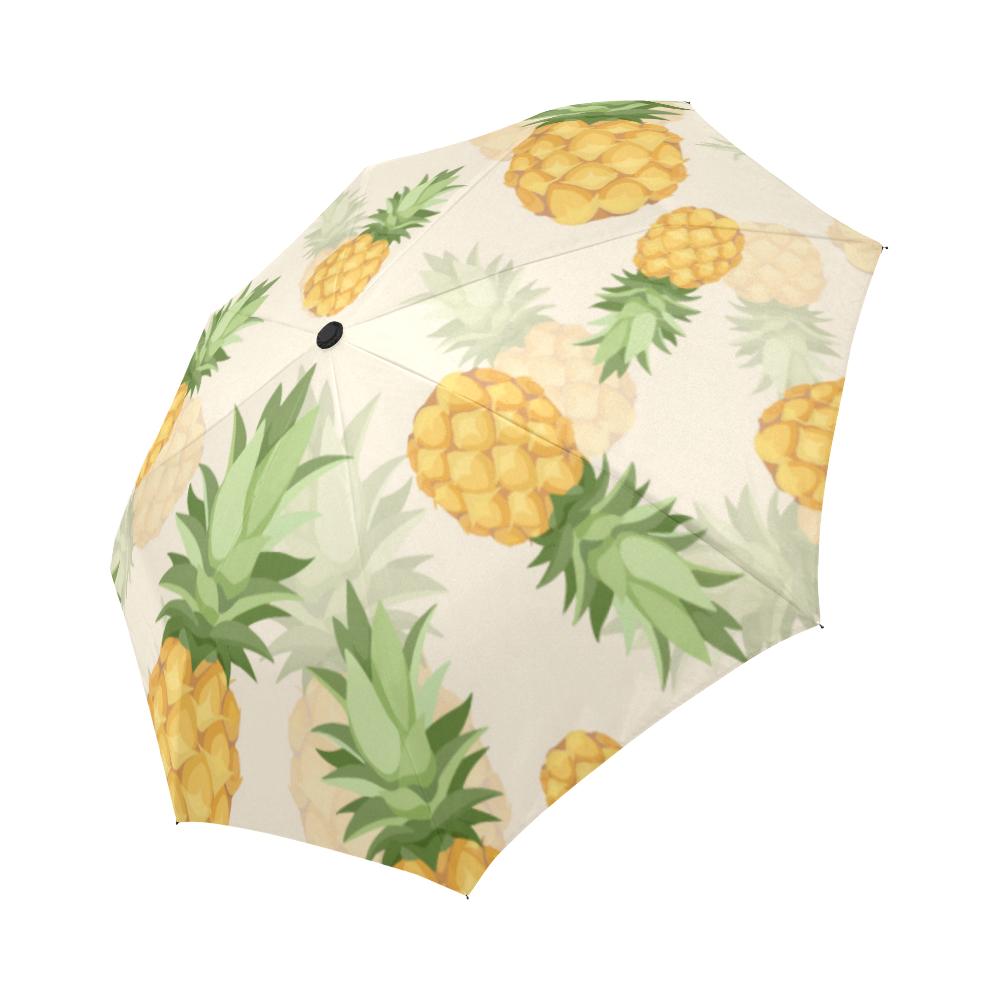 Vintage Pineapple Tropical Automatic Foldable Umbrella
