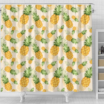 Vintage Pineapple Tropical Shower Curtain