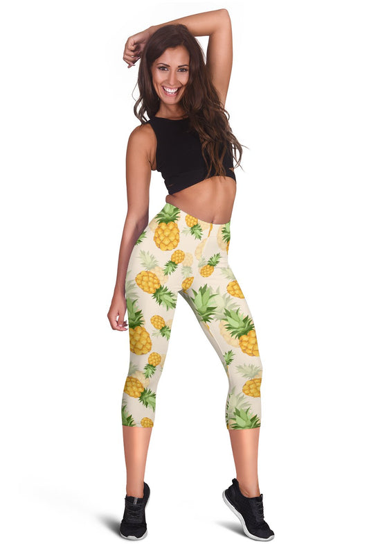 Vintage Pineapple Tropical Women Capris
