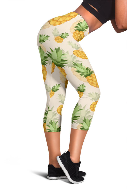 Vintage Pineapple Tropical Women Capris