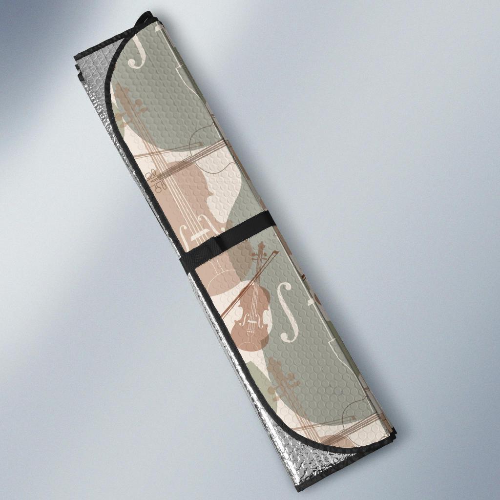 Violin Pattern Print Design 01 Car Sun Shades-JORJUNE.COM