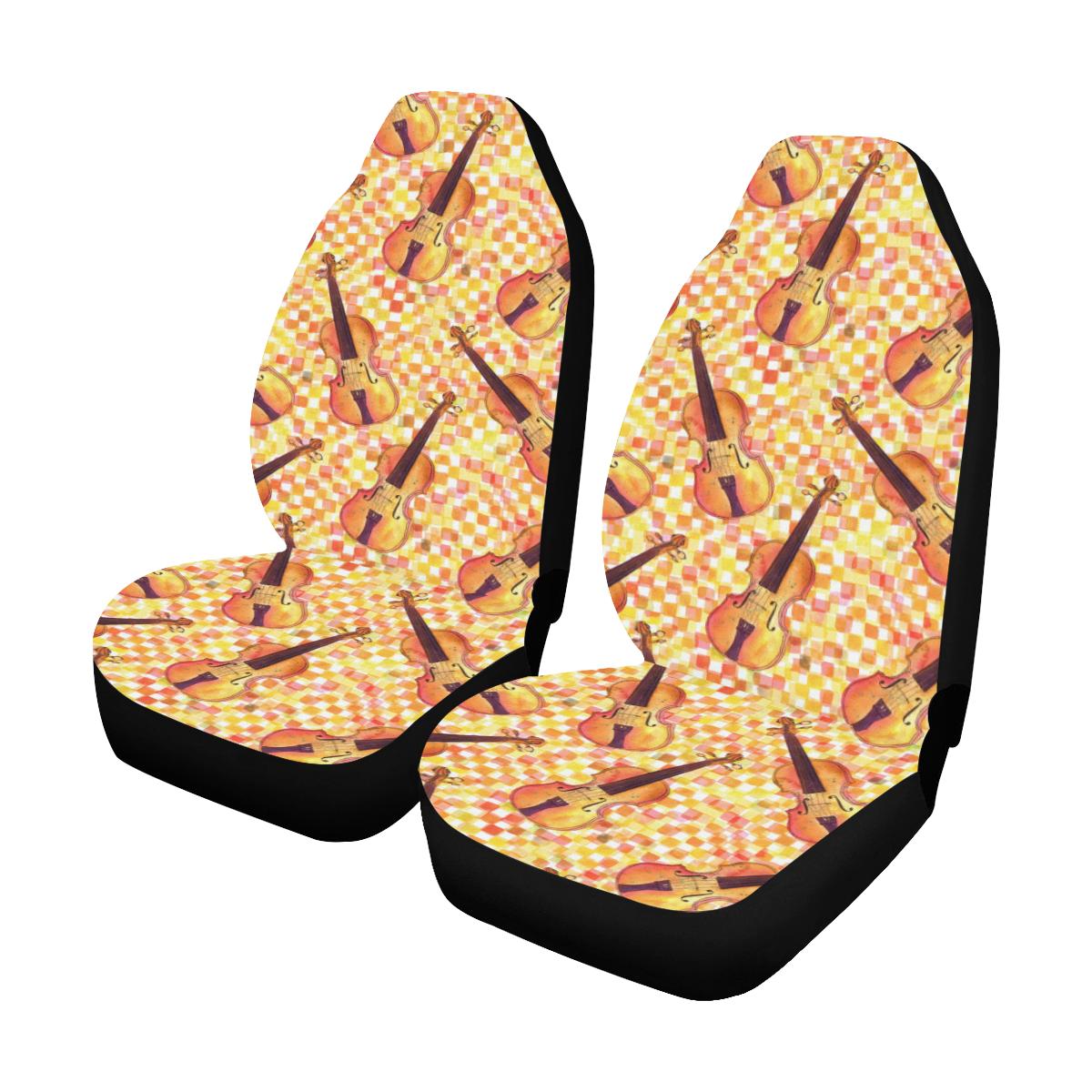 Violin Pattern Print Design 03 Car Seat Covers (Set of 2)-JORJUNE.COM