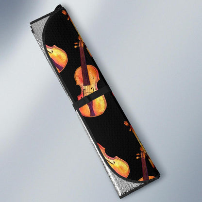 Violin Pattern Print Design 04 Car Sun Shades-JORJUNE.COM
