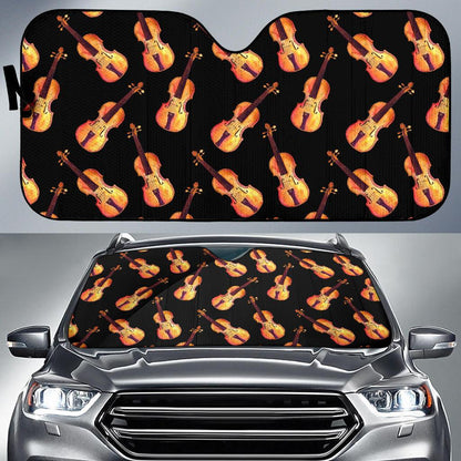 Violin Pattern Print Design 04 Car Sun Shades-JORJUNE.COM
