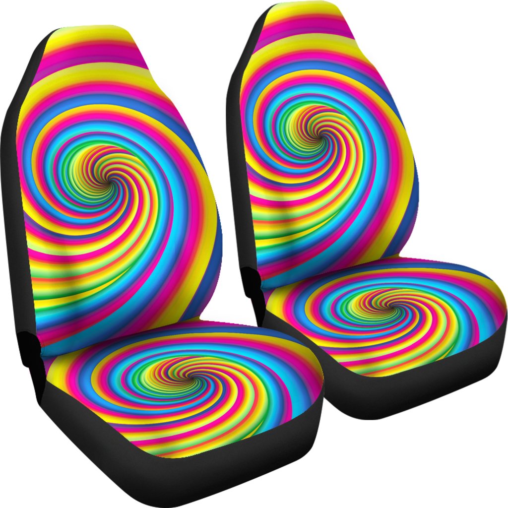 Vortex Twist Swirl Rainbow Design Universal Fit Car Seat Covers