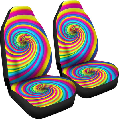 Vortex Twist Swirl Rainbow Design Universal Fit Car Seat Covers