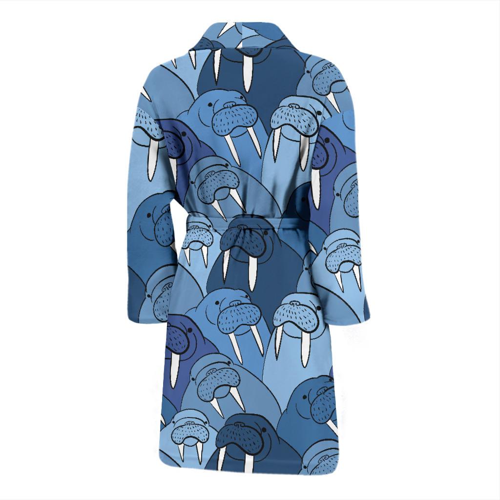 Walrus Pattern Print Design 01 Men Bathrobe-JORJUNE.COM