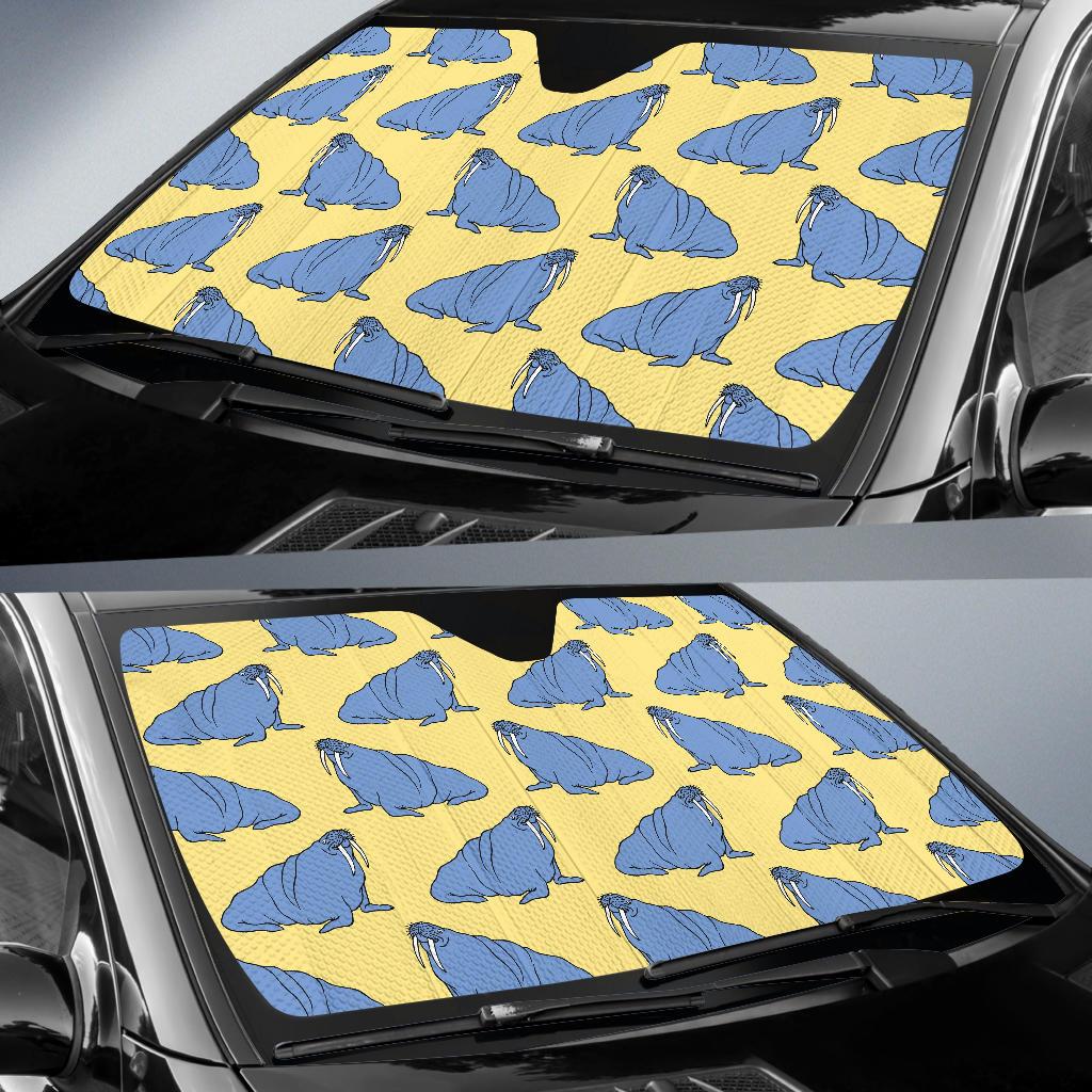 Walrus Pattern Print Design 02 Car Sun Shades-JORJUNE.COM
