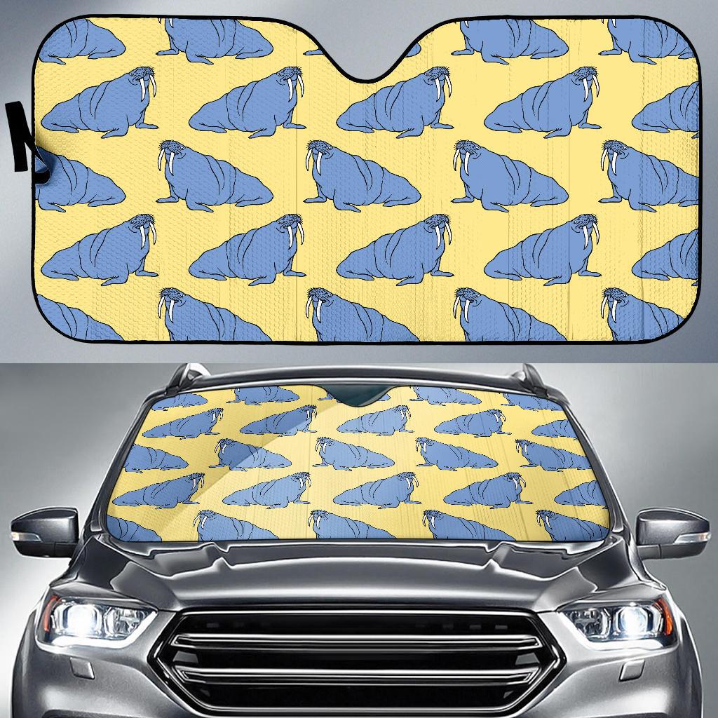Walrus Pattern Print Design 02 Car Sun Shades-JORJUNE.COM