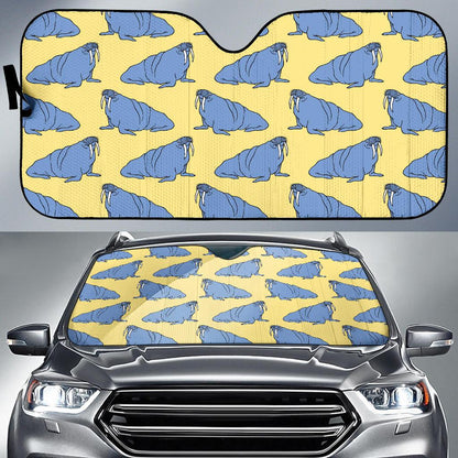 Walrus Pattern Print Design 02 Car Sun Shades-JORJUNE.COM