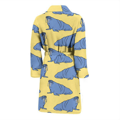 Walrus Pattern Print Design 02 Men Bathrobe-JORJUNE.COM