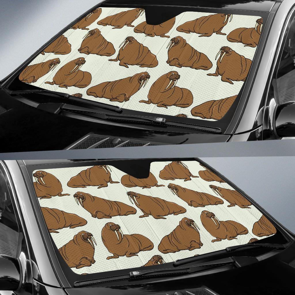 Walrus Pattern Print Design 03 Car Sun Shades-JORJUNE.COM