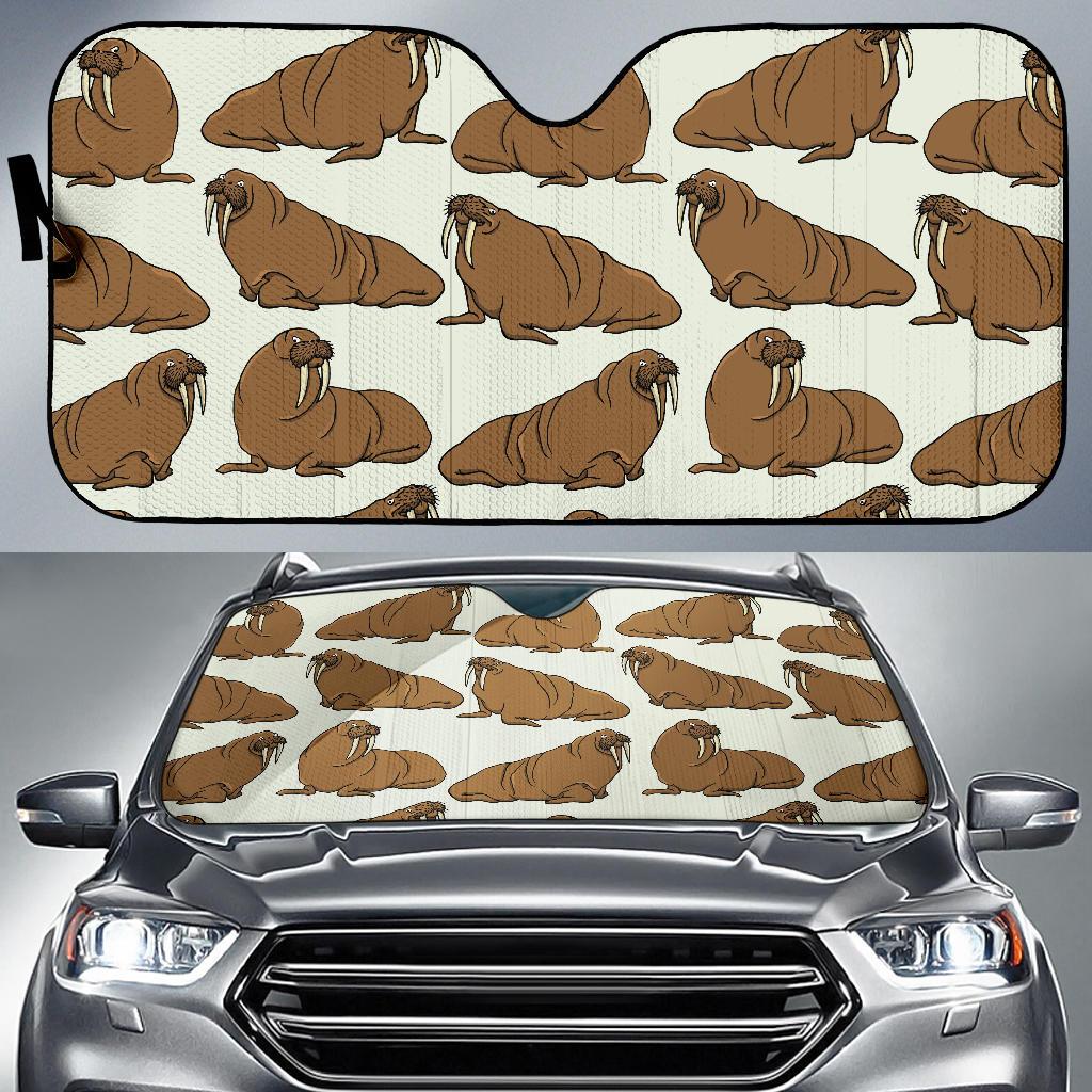 Walrus Pattern Print Design 03 Car Sun Shades-JORJUNE.COM