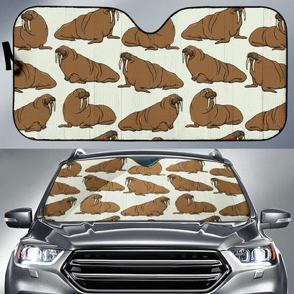 Walrus Pattern Print Design 03 Car Sun Shades-JORJUNE.COM
