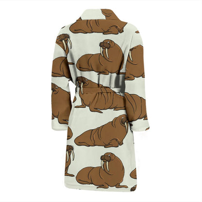 Walrus Pattern Print Design 03 Men Bathrobe-JORJUNE.COM