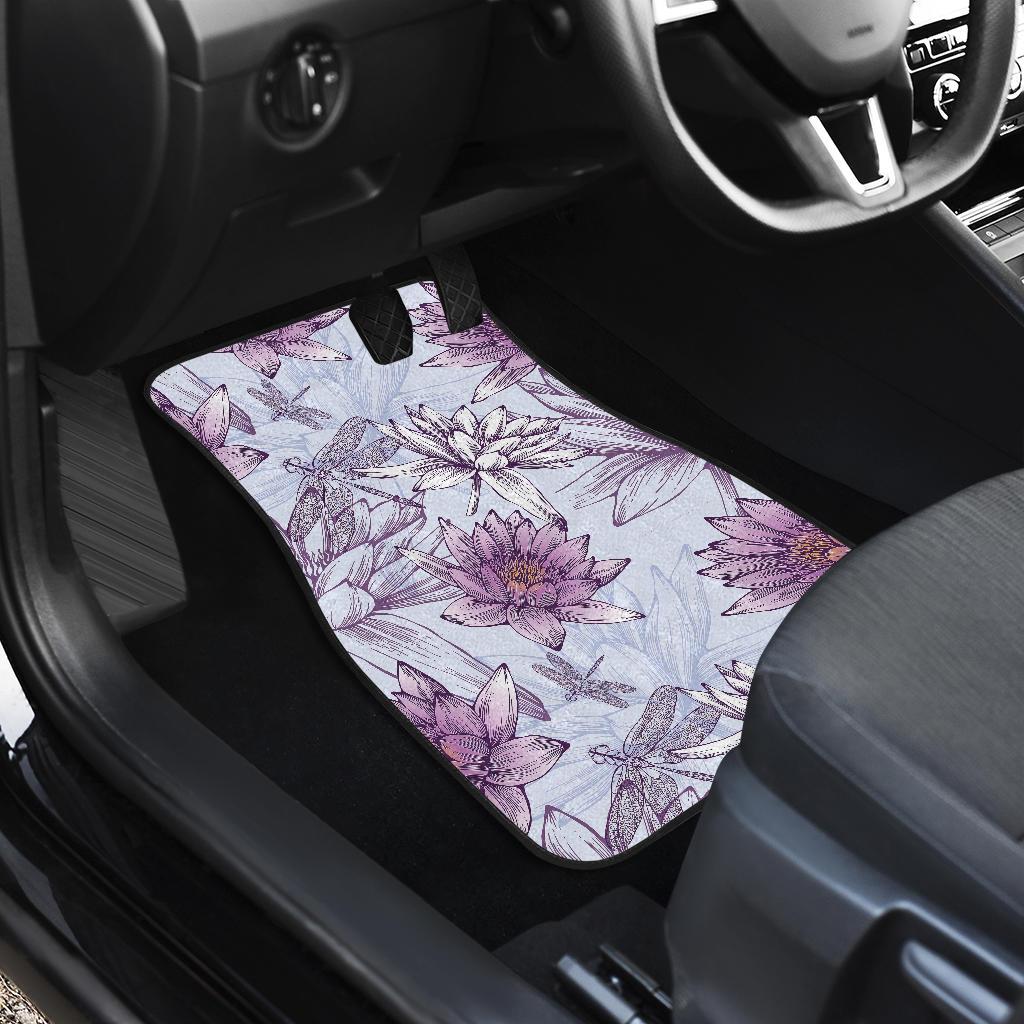 Water Lily Pattern Print Design WL01 Car Floor Mats-JORJUNE.COM