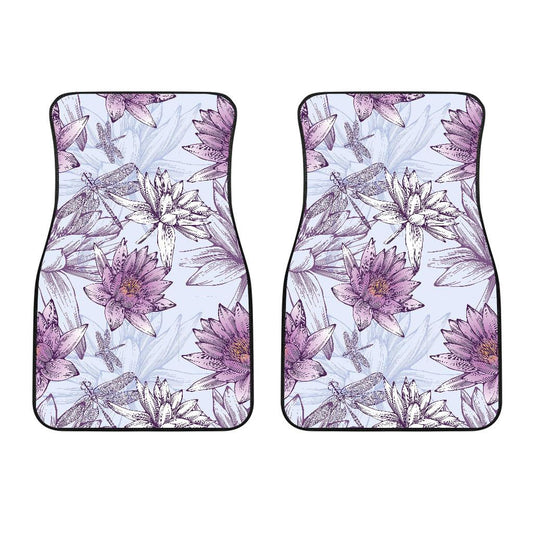 Water Lily Pattern Print Design WL01 Car Floor Mats-JORJUNE.COM