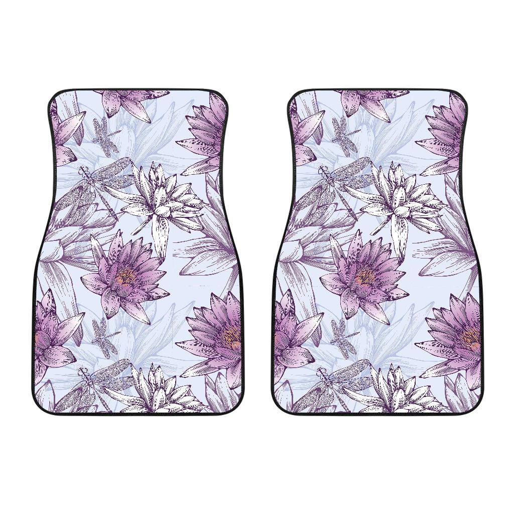 Water Lily Pattern Print Design WL01 Car Floor Mats-JORJUNE.COM