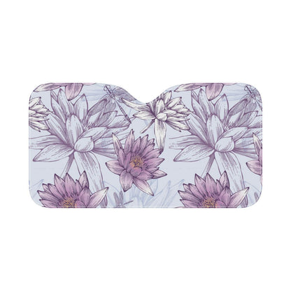Water Lily Pattern Print Design WL01 Car Sun Shade-JorJune