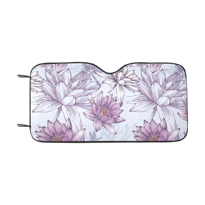 Water Lily Pattern Print Design WL01 Car Sun Shade-JorJune