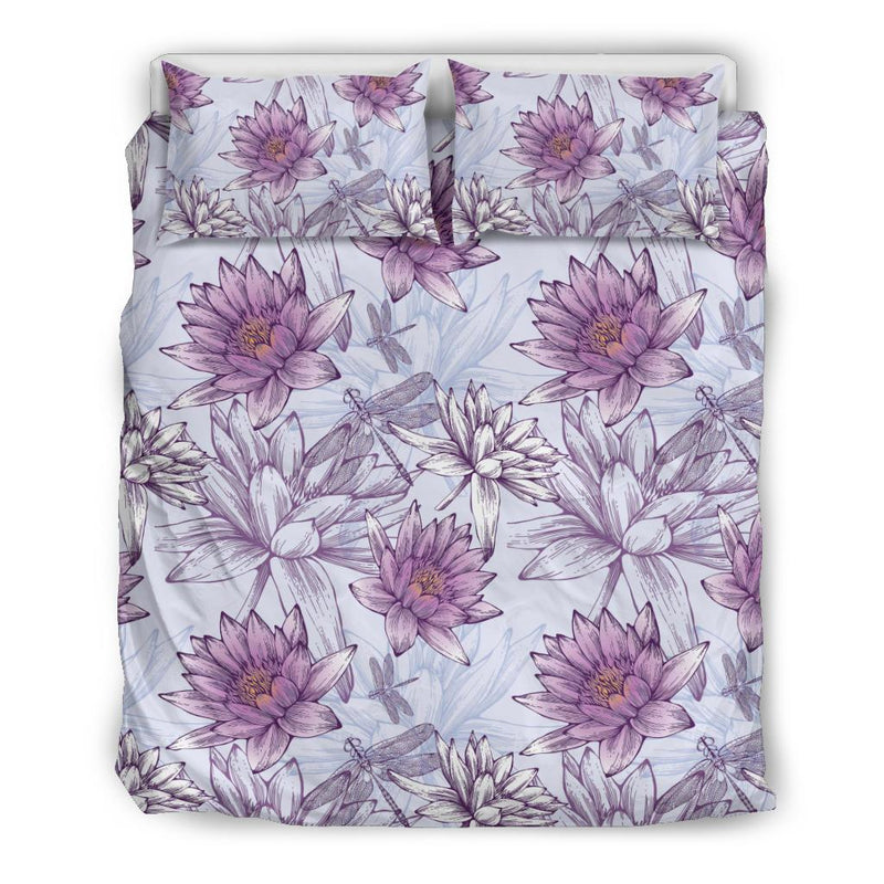 Water Lily Pattern Print Design WL01 Bedding Set