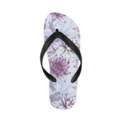 Water Lily Pattern Print Design WL01 Flip Flops-JorJune