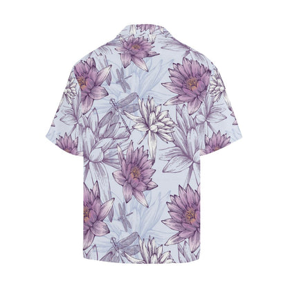 Water Lily Pattern Print Design WL01 Men Hawaiian Shirt-JorJune