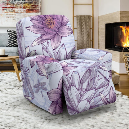 Water Lily Pattern Print Design WL01 Recliner Slipcover-JORJUNE.COM