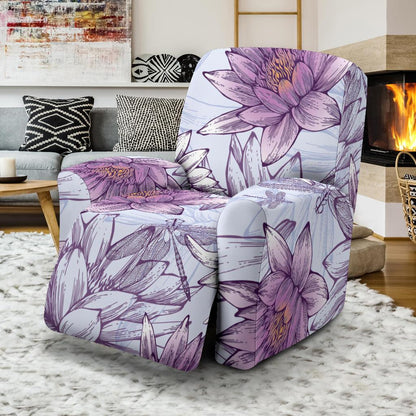 Water Lily Pattern Print Design WL01 Recliner Slipcover-JORJUNE.COM